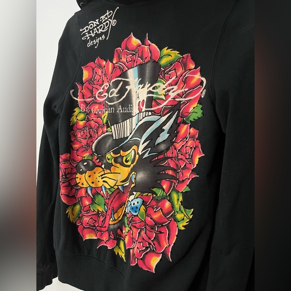 Ed Hardy Zip Up Hoodie Big Logo - Picture 7 of 8